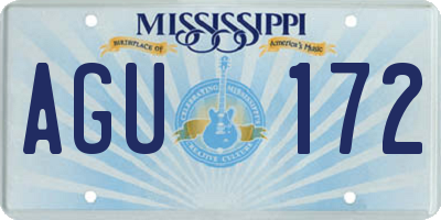 MS license plate AGU172
