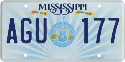 MS license plate AGU177