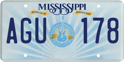 MS license plate AGU178