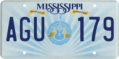 MS license plate AGU179