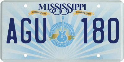 MS license plate AGU180