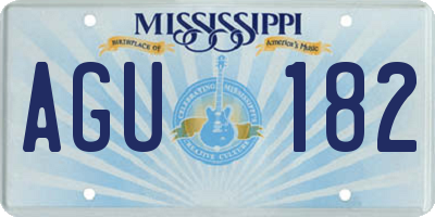 MS license plate AGU182
