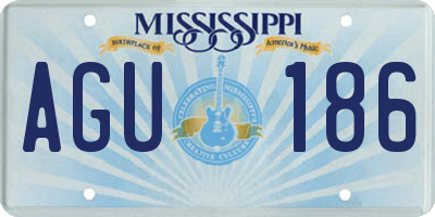 MS license plate AGU186