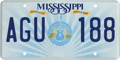 MS license plate AGU188