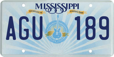 MS license plate AGU189