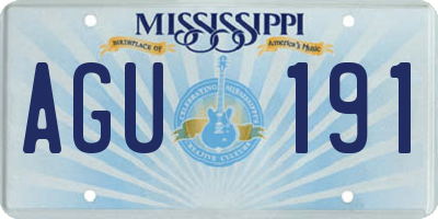 MS license plate AGU191