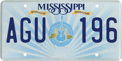 MS license plate AGU196