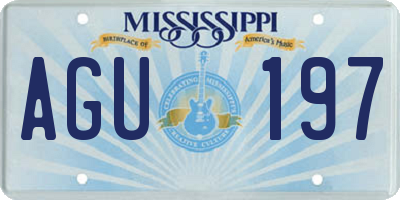 MS license plate AGU197
