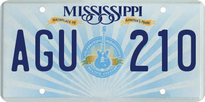 MS license plate AGU210