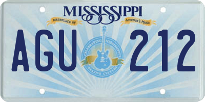 MS license plate AGU212