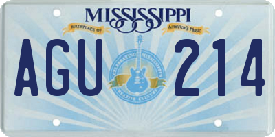 MS license plate AGU214