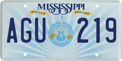 MS license plate AGU219
