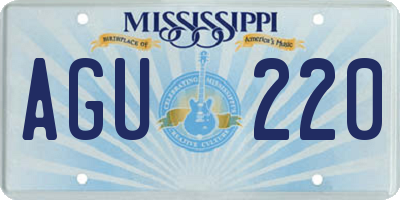 MS license plate AGU220