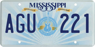 MS license plate AGU221