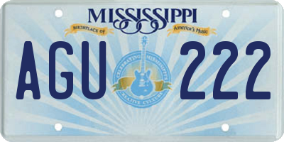 MS license plate AGU222