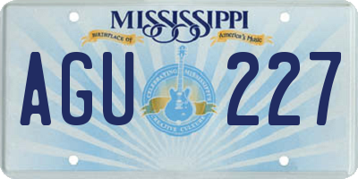 MS license plate AGU227