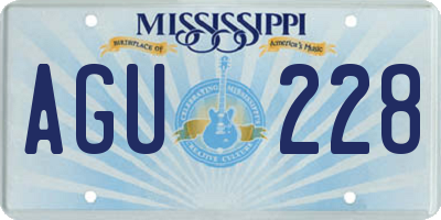 MS license plate AGU228