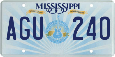 MS license plate AGU240
