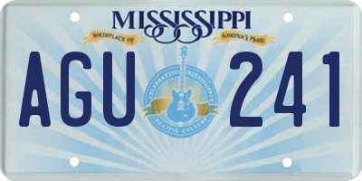 MS license plate AGU241