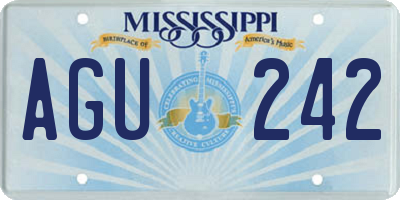 MS license plate AGU242