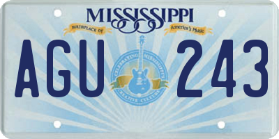 MS license plate AGU243