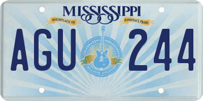 MS license plate AGU244