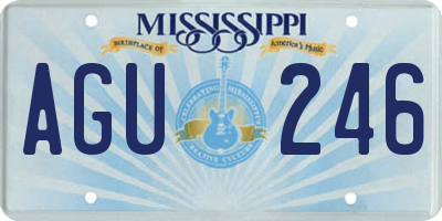 MS license plate AGU246