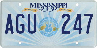 MS license plate AGU247