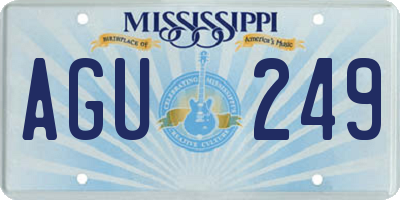 MS license plate AGU249