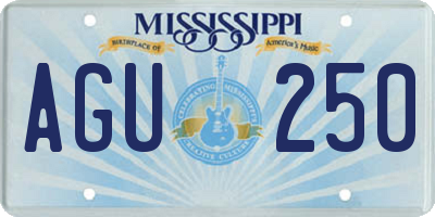 MS license plate AGU250