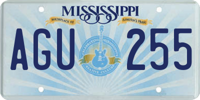 MS license plate AGU255