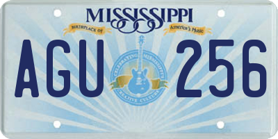 MS license plate AGU256