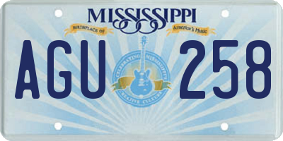 MS license plate AGU258