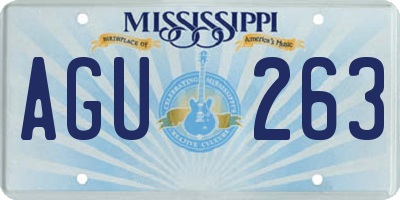 MS license plate AGU263
