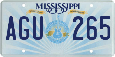 MS license plate AGU265