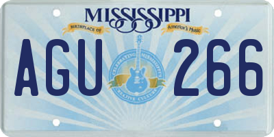 MS license plate AGU266