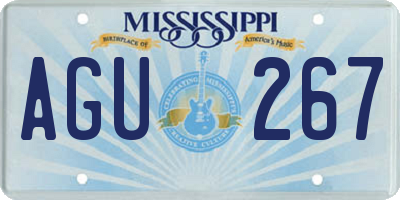 MS license plate AGU267