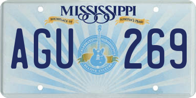 MS license plate AGU269
