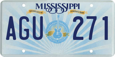 MS license plate AGU271