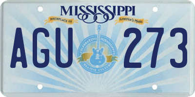 MS license plate AGU273