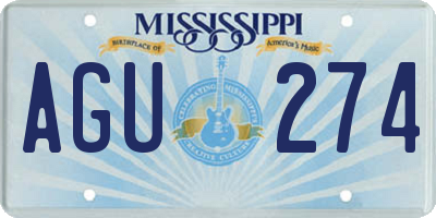 MS license plate AGU274