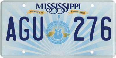 MS license plate AGU276