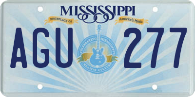 MS license plate AGU277