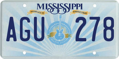 MS license plate AGU278