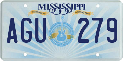 MS license plate AGU279