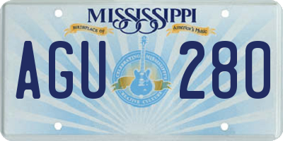 MS license plate AGU280