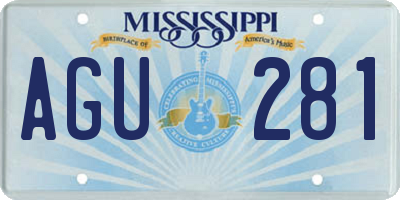 MS license plate AGU281