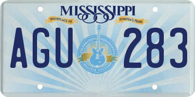MS license plate AGU283