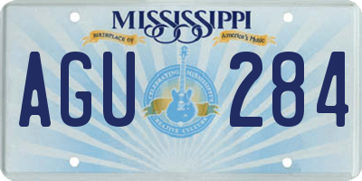 MS license plate AGU284