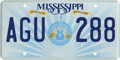 MS license plate AGU288